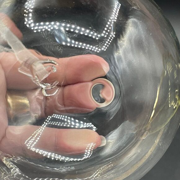 Solid Clear Glass Letter P Monogram Hand Blown Christmas Orb Ball Ornament - Picture 4 of 6